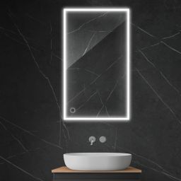 Oltens Nordlis lustro 60x100 cm prostokątne z oświetleniem z przodu z matą grzewczą 64106000