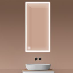 Oltens Nordlis lustro 60x120 cm prostokątne z oświetleniem z przodu lustra z matą grzewczą 64107000