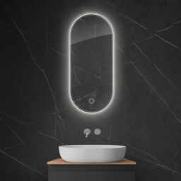 Oltens Nordlis lustro 40x90 cm owalne z oświetleniem od tyłu z matą grzewczą 64113000