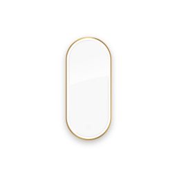 Oltens Nordlis lustro 40x90 cm owalne z oświetleniem od tyłu z matą grzewczą złoty 64113800