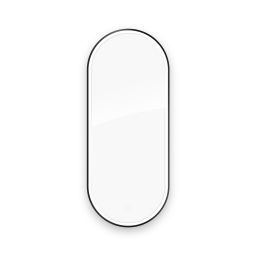 Oltens Nordlis lustro 50x120 cm owalne z oświetleniem od tyłu z matą grzewczą czarny 64114300