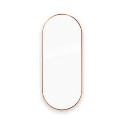 Oltens Nordlis lustro 50x120 cm owalne z oświetleniem od tyłu z matą grzewczą miedź szczotkowana 64114610