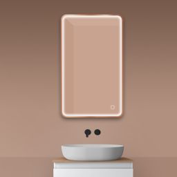 Oltens Nordlis lustro 60x100 cm prostokątne z oświetleniem z przodu z matą grzewczą miedź szczotkowana 64117610