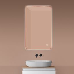 Oltens Nordlis lustro 60x100 cm prostokątne z oświetleniem od tyłu z matą grzewczą miedź szczotkowana 64120610