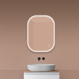 Oltens Nordlis lustro 60x80 cm prostokątne z oświetleniem z przodu z matą grzewczą 64123000