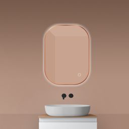 Oltens Nordlis lustro 60x80 cm prostokątne z oświetleniem od tyłu z matą grzewczą miedź szczotkowana 64126610