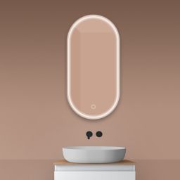 Oltens Nordlis lustro 50x100 cm owalne z oświetleniem z przodu z matą grzewczą 64128000