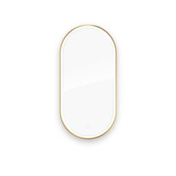 Oltens Nordlis lustro 50x100 cm owalne  z oświetleniem z przodu z matą grzewczą złoto szczotkowane 64128810