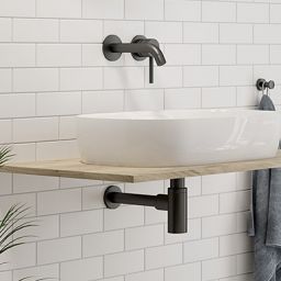 Oltens Hervik syfon umywalkowy mosiężny okrągły grafit 02602400