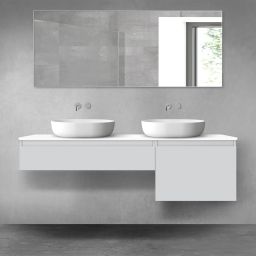 Oltens Vernal zestaw mebli łazienkowych 160 cm z blatem szary mat/biały połysk 68345700