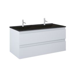 Oltens Vernal szafka 120 cm podumywalkowa wisząca z umywalką szary mat/czarny mat 68465700