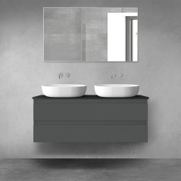 Oltens Vernal szafka 120 cm podumywalkowa wisząca z blatem grafit mat/czarny mat 68468400