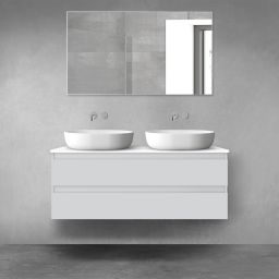 Oltens Vernal szafka 120 cm podumywalkowa wisząca z blatem szary mat/biały połysk 68469700