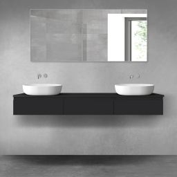 Oltens Vernal zestaw mebli łazienkowych 180 cm z blatem czarny mat 68487300