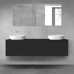 Oltens Vernal zestaw mebli łazienkowych 180 cm z blatem czarny mat 68491300