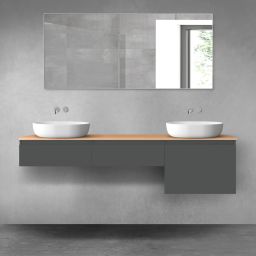 Oltens Vernal zestaw mebli łazienkowych 180 cm z blatem grafit mat/dąb 68495400