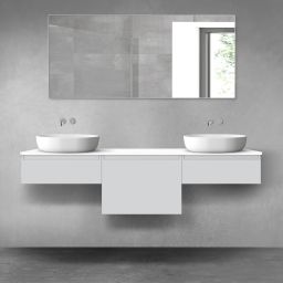 Oltens Vernal zestaw mebli łazienkowych 180 cm z blatem szary mat/biały połysk 68509700
