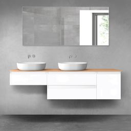 Oltens Vernal zestaw mebli łazienkowych 180 cm z blatem biały połysk/dąb 68523000
