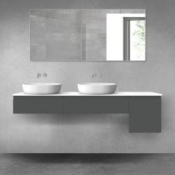 Oltens Vernal zestaw mebli łazienkowych 180 cm z blatem grafit mat/biały połysk 68535400