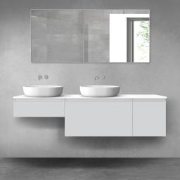 Oltens Vernal zestaw mebli łazienkowych 180 cm z blatem szary mat/biały połysk 68538700