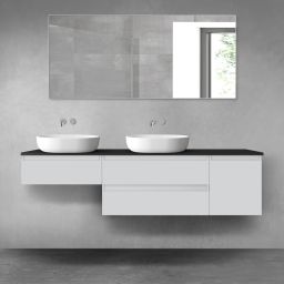 Oltens Vernal zestaw mebli łazienkowych 180 cm z blatem szary mat/czarny mat 68541700