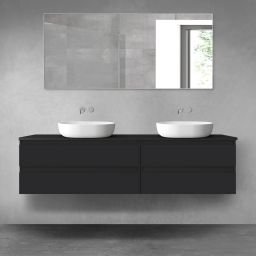 Oltens Vernal zestaw mebli łazienkowych 180 cm z blatem czarny mat 68551300