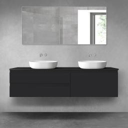 Oltens Vernal zestaw mebli łazienkowych 180 cm z blatem czarny mat 68557300