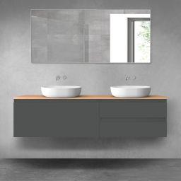 Oltens Vernal zestaw mebli łazienkowych 180 cm z blatem grafit mat/dąb 68563400