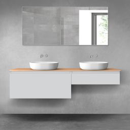 Oltens Vernal zestaw mebli łazienkowych 180 cm z blatem szary mat/dąb 68566700