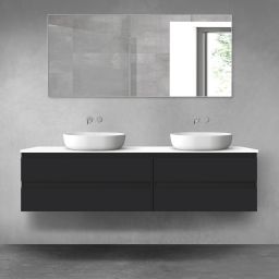 Oltens Vernal zestaw mebli łazienkowych 180 cm z blatem czarny mat/biały połysk 68570300