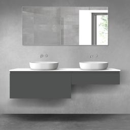 Oltens Vernal zestaw mebli łazienkowych 180 cm z blatem grafit mat/biały połysk 68575400