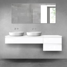 Oltens Vernal zestaw mebli łazienkowych 180 cm z blatem biały połysk 68589000