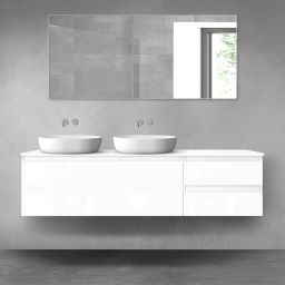 Oltens Vernal zestaw mebli łazienkowych 180 cm z blatem biały połysk 68590000