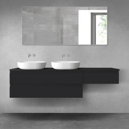 Oltens Vernal zestaw mebli łazienkowych 180 cm z blatem czarny mat 68591300