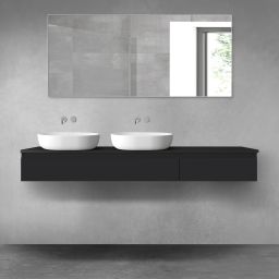 Oltens Vernal zestaw mebli łazienkowych 180 cm z blatem czarny mat 68592300