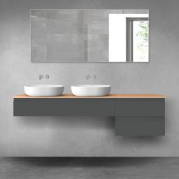Oltens Vernal zestaw mebli łazienkowych 180 cm z blatem grafit mat/dąb 68598400