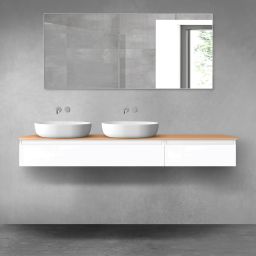 Oltens Vernal zestaw mebli łazienkowych 180 cm z blatem biały połysk/dąb 68601000