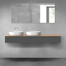 Oltens Vernal zestaw mebli łazienkowych 180 cm z blatem grafit mat/dąb 68601400