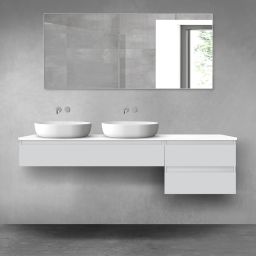 Oltens Vernal zestaw mebli łazienkowych 180 cm z blatem szary mat/biały połysk 68607700