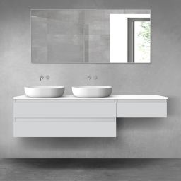 Oltens Vernal zestaw mebli łazienkowych 180 cm z blatem szary mat/biały połysk 68609700