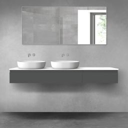 Oltens Vernal zestaw mebli łazienkowych 180 cm z blatem grafit mat/biały połysk 68610400