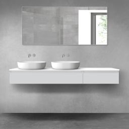 Oltens Vernal zestaw mebli łazienkowych 180 cm z blatem szary mat/biały połysk 68610700