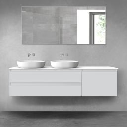 Oltens Vernal zestaw mebli łazienkowych 180 cm z blatem szary mat/biały połysk 68612700