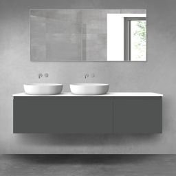 Oltens Vernal zestaw mebli łazienkowych 180 cm z blatem grafit mat/biały połysk 68614400