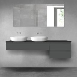 Oltens Vernal zestaw mebli łazienkowych 180 cm z blatem grafit mat/czarny mat 68616400