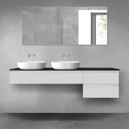 Oltens Vernal zestaw mebli łazienkowych 180 cm z blatem szary mat/czarny mat 68616700