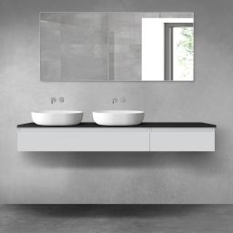 Oltens Vernal zestaw mebli łazienkowych 180 cm z blatem szary mat/czarny mat 68619700