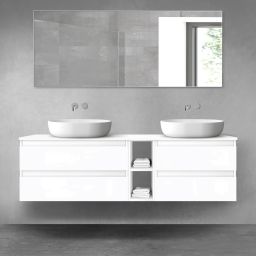 Oltens Vernal zestaw mebli łazienkowych 160 cm z blatem biały połysk 68633000