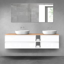 Oltens Vernal zestaw mebli łazienkowych 180 cm z blatem biały połysk/dąb 68638000