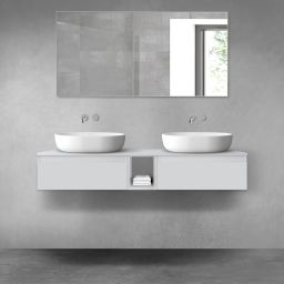 Oltens Vernal zestaw mebli łazienkowych 140 cm z blatem szary mat 68645700